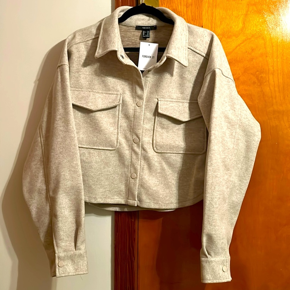 NWT Boxy Crop Shacket